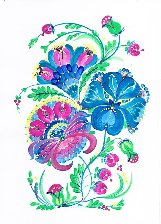 Vertical flower composition with pink berries