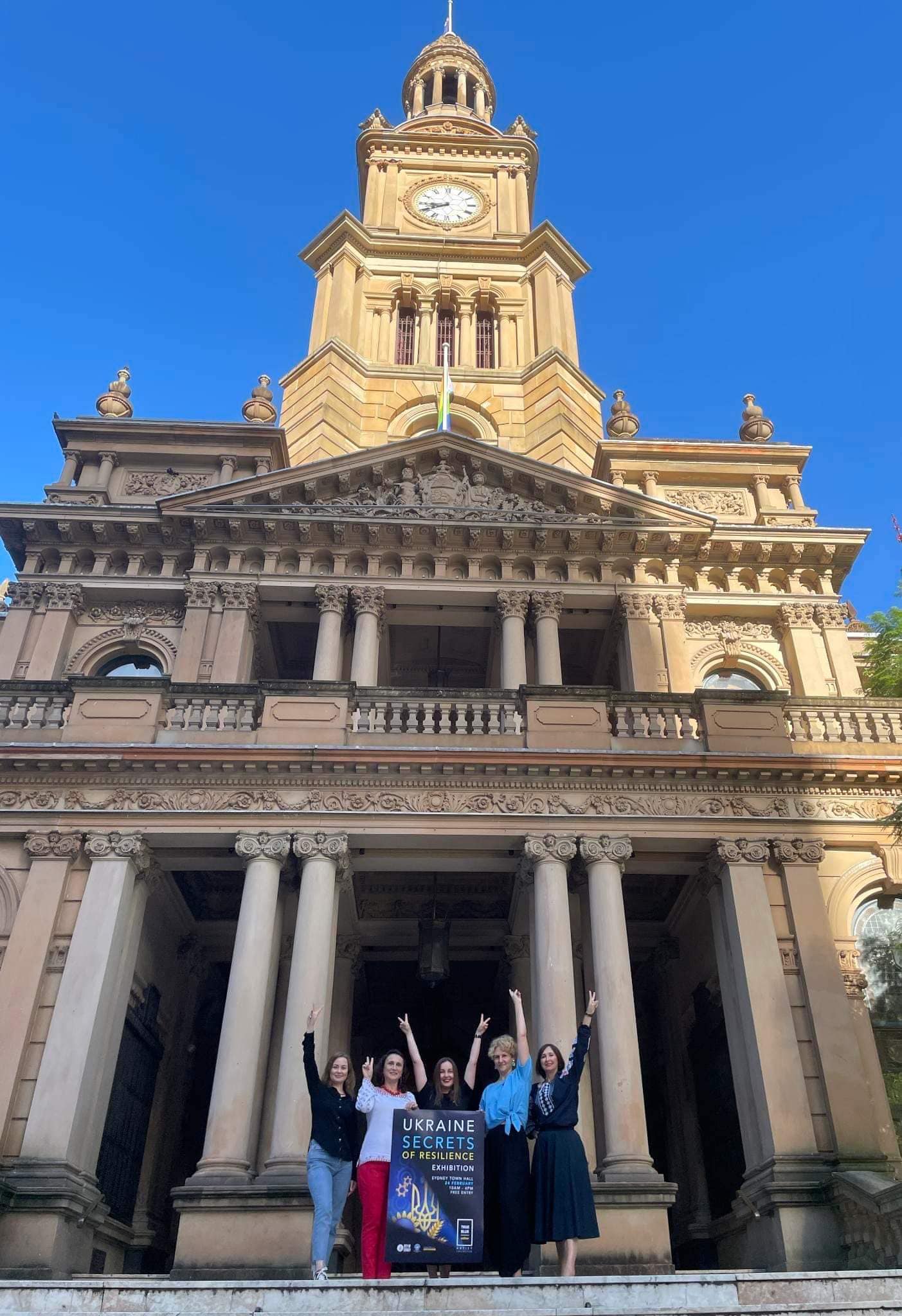 Artists in front of Town hall