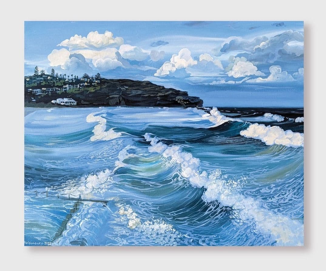 Seascape with waves