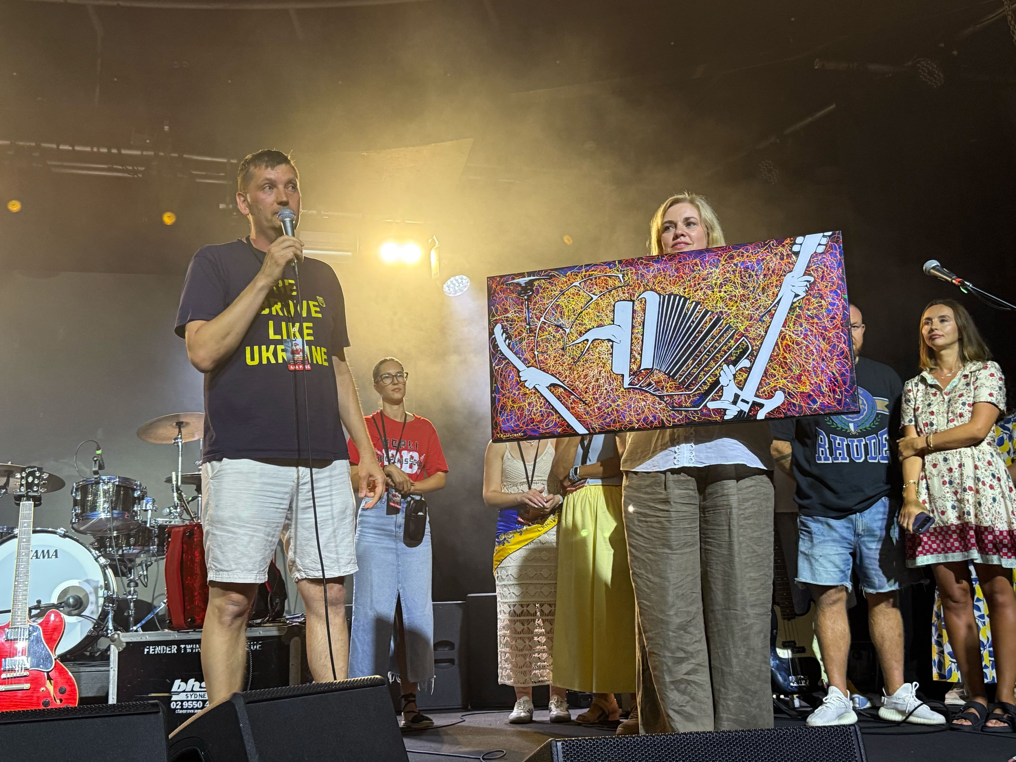 Artwork being auctioned from the stage