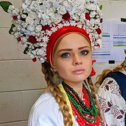 Girl in Ukrainian head wreath
