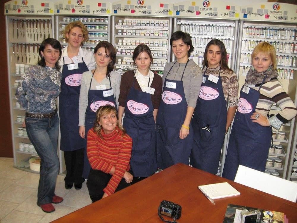 Artist group in Ferrario factory not far from Bologna