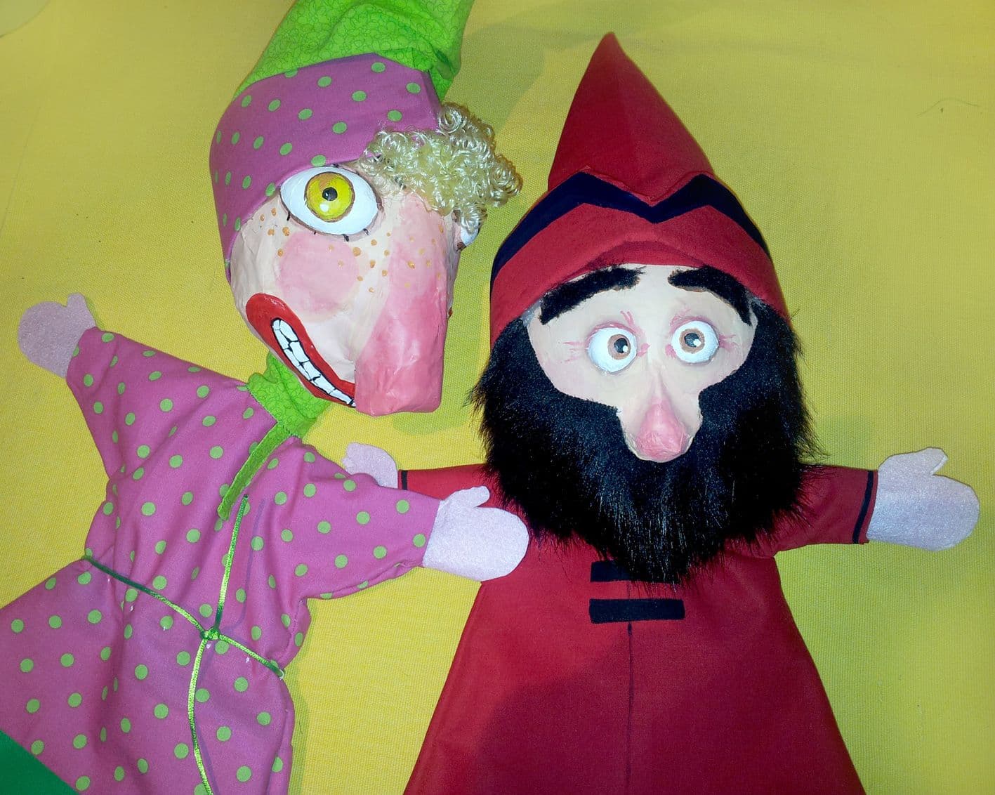 Puppets of 2 funny characters