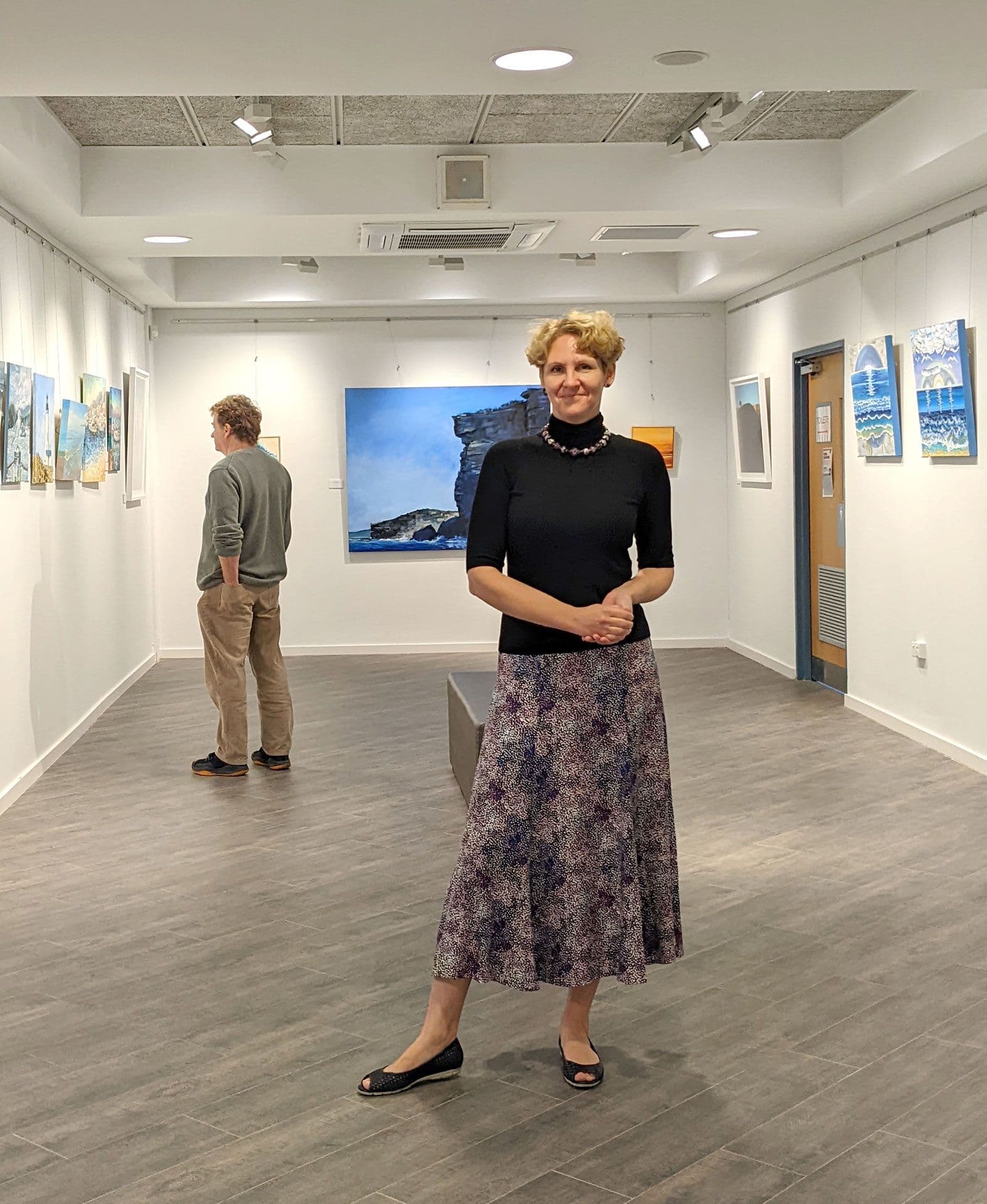 Contemporary Australian artist Tetiana Koldunenko at the exhibition