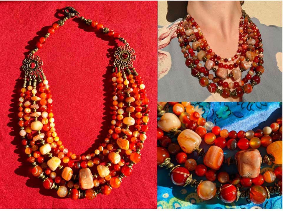 Orange stones necklace