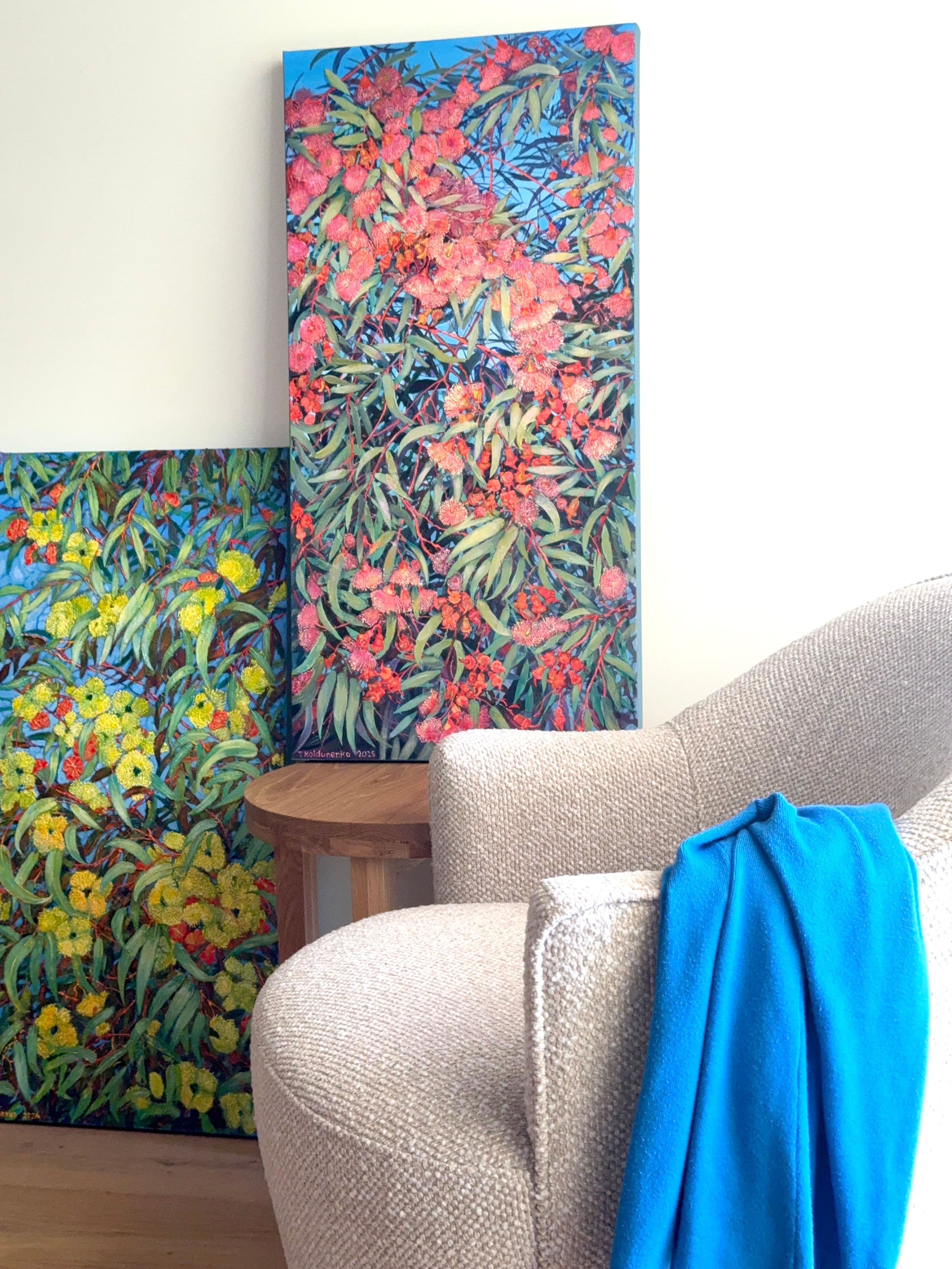 Interior with two artworks