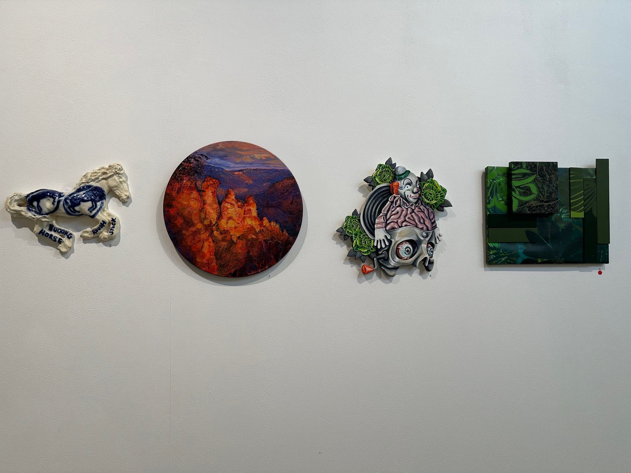 Blue Mountains landscape among other artworks