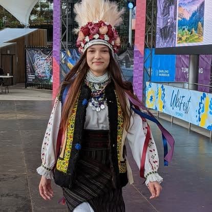 Model in Bukovynian outfit