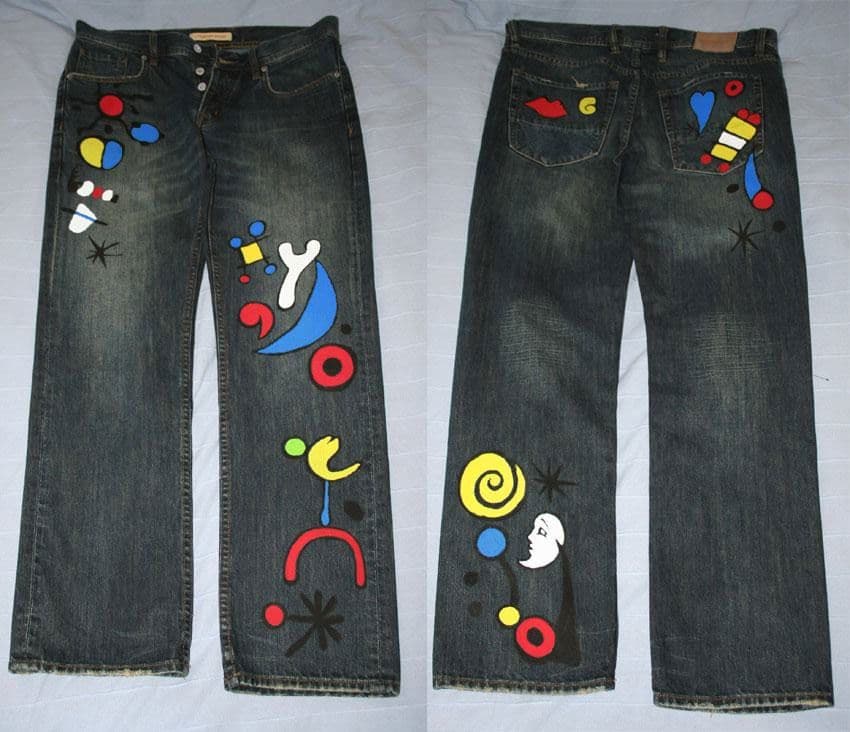 Jeans with bright decor